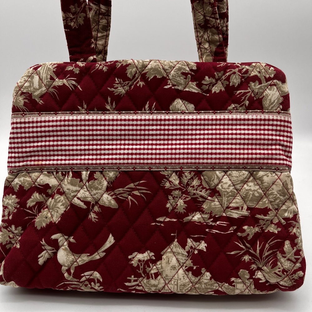Americana by Sharif Burgundy Quilted Convertible Cosmetic/Travel Bag Clear Panel